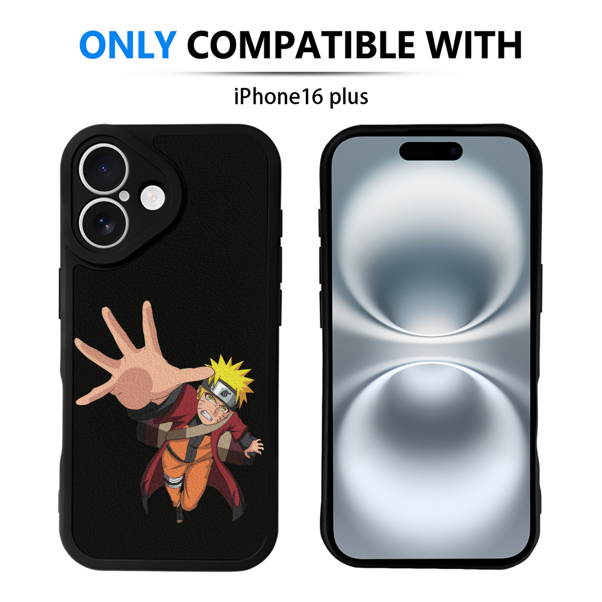 （画像用） NARUTO -ナルト- うずまき ナルト Uzumaki Naruto 【iPhone 16シリーズ対応】シリコンスマホケース（レザー調） 材質：シリコン